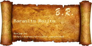 Barasits Rozita névjegykártya
